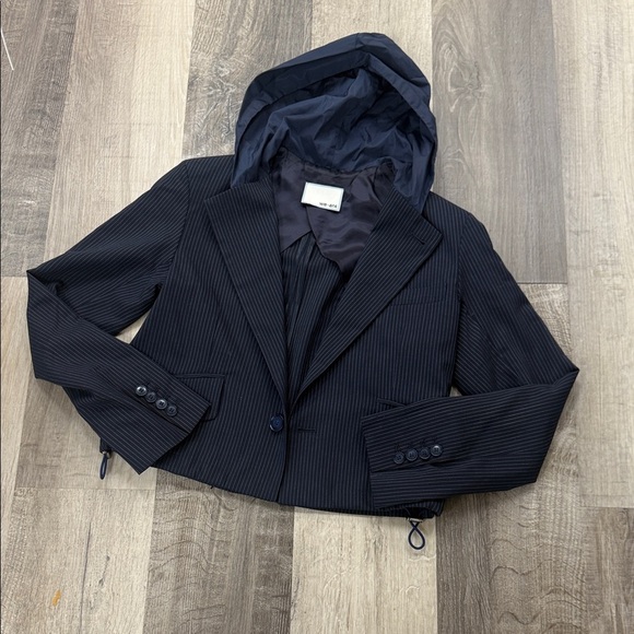 ❄️☀️We-Ar4 Women's Navy Hooded Blazer - Picture 4 of 6
